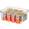 Basicwise Clear Storage Container with Lid For Kitchen Pantry Cabinet & Fridge Storage For Organizing Snacks Produce Supplies Or Essentials Durable Bin For Home Dorm Apartment Or Office Use